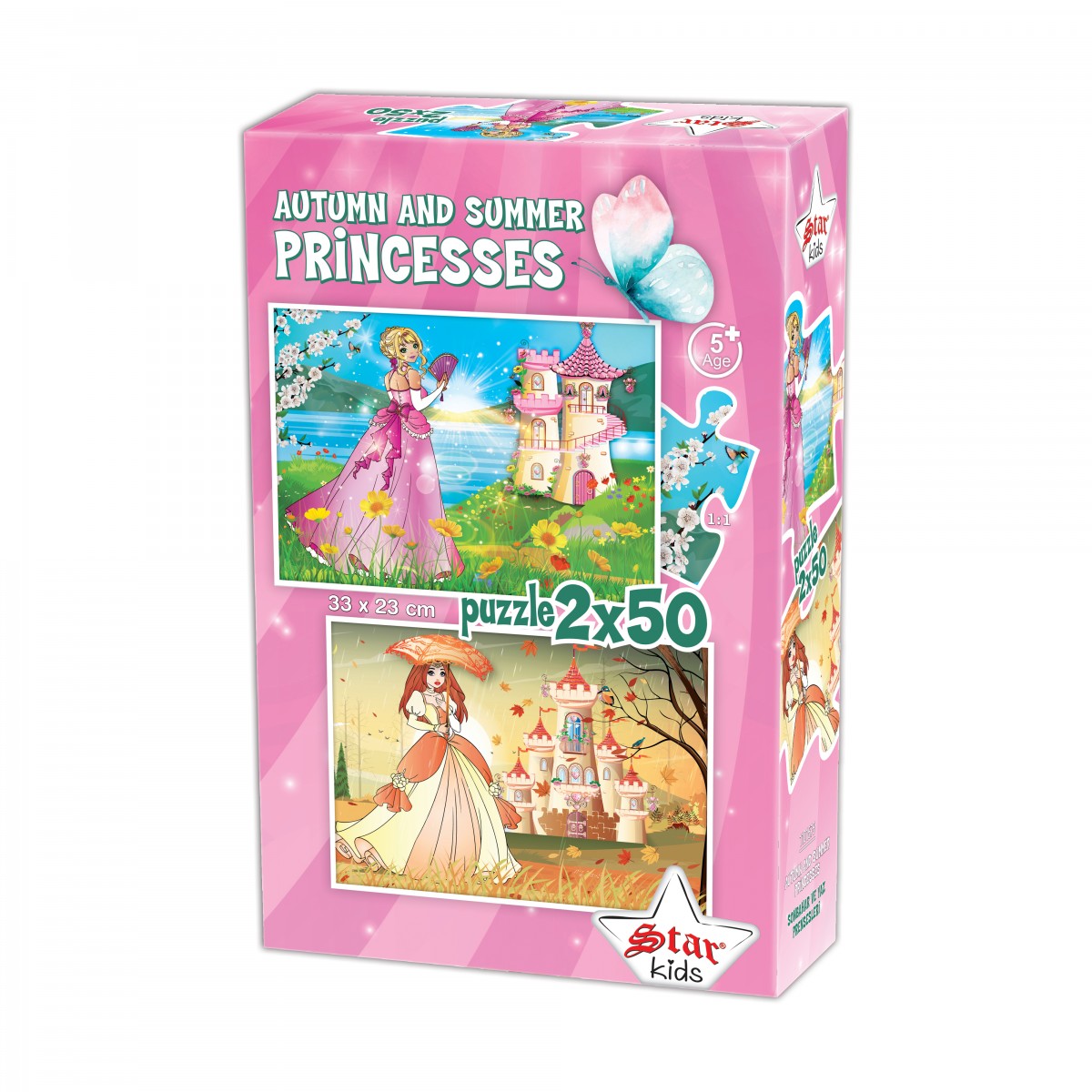 2 x 50 Parça Sonbahar Ve Yaz Prensesleri Puzzle