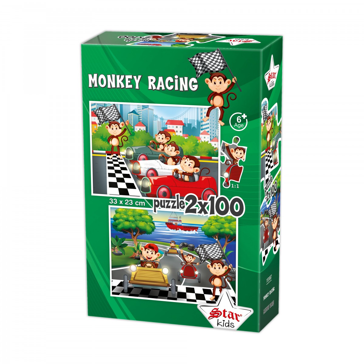 2 x 100 Parça Maymun Yarışı Puzzle